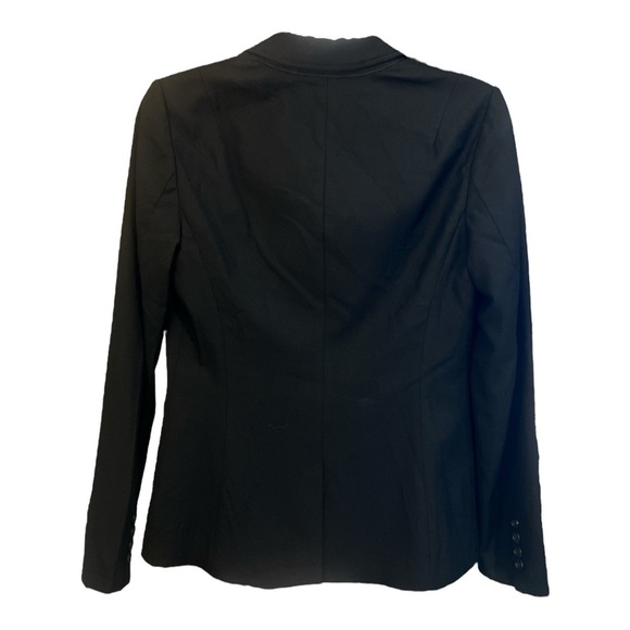 J. Crew Italian Wool Two Button Black Blazer Size 2 SE1 - Picture 2 of 4